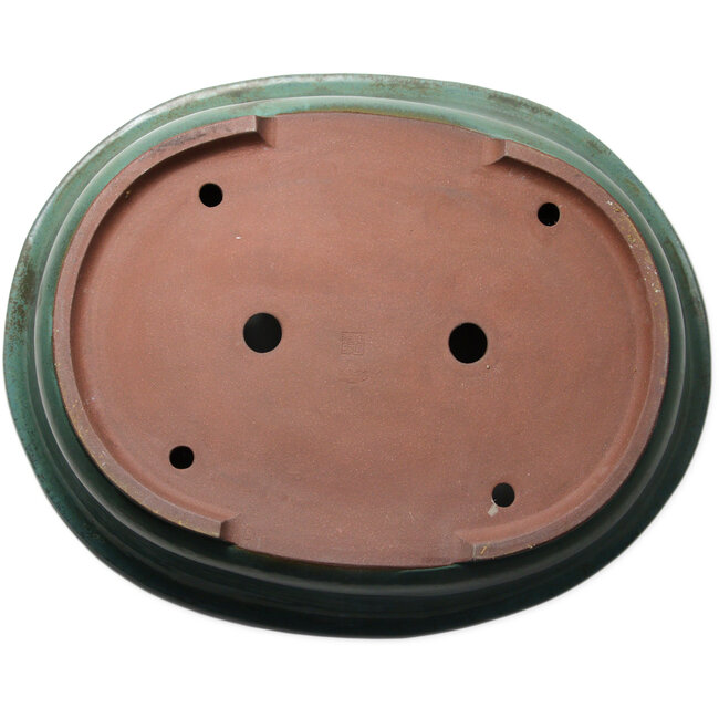 Oval turquoise bonsai pot by Kakuzan - 790 x 632 x 207 mm