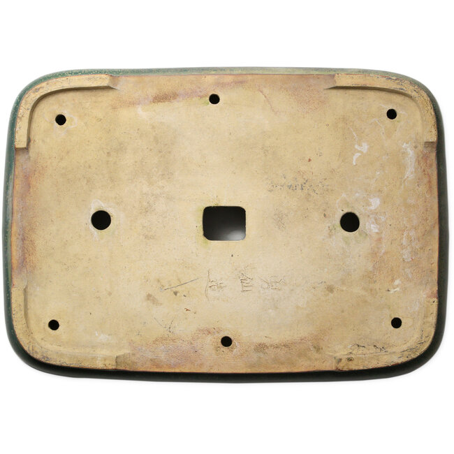 Maceta rectangular verde para bonsái de Hattori - 628 x 435 x 115 mm