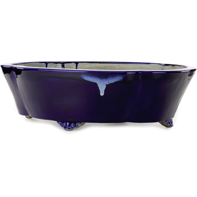 Vaso bonsai Mokko blu di Terahata Satomi Mazan - 535 x 460 x 160 mm