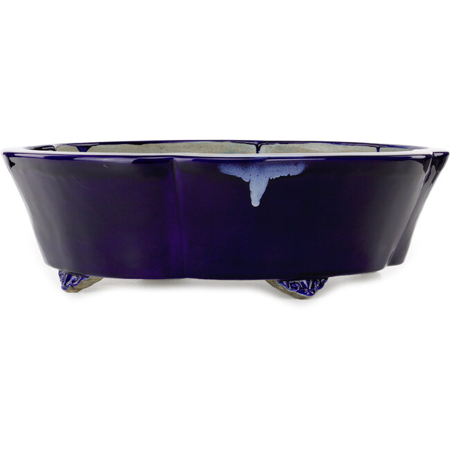 Mokko blue bonsai pot by Terahata Satomi Mazan - 535 x 460 x 160 mm