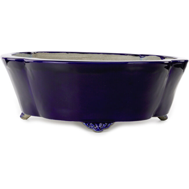 Mokko blue bonsai pot by Terahata Satomi Mazan - 535 x 460 x 160 mm