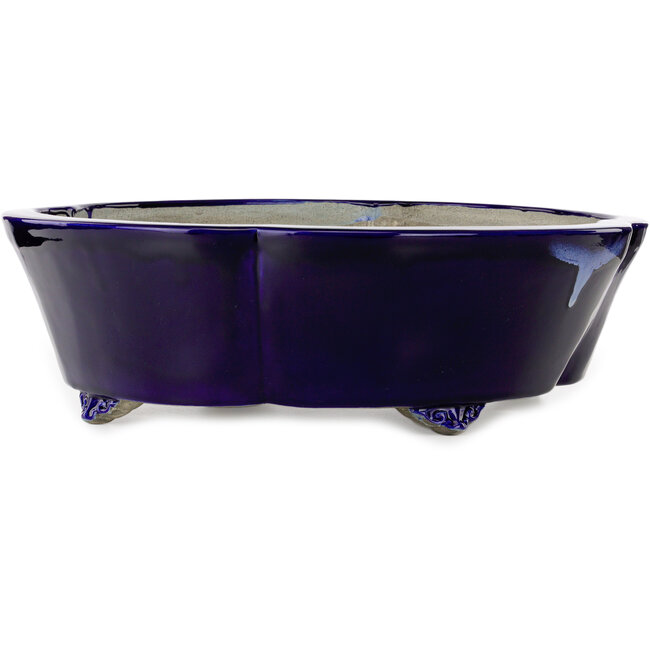 Vaso bonsai Mokko blu di Terahata Satomi Mazan - 535 x 460 x 160 mm