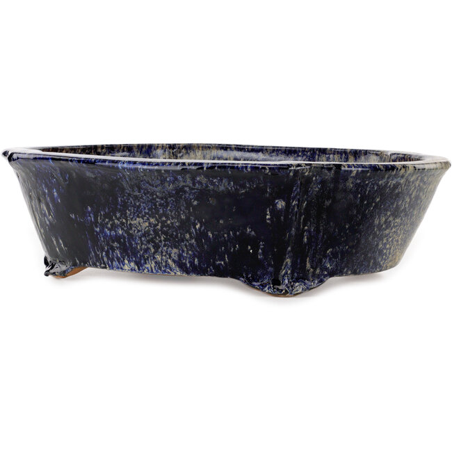 Pot à bonsaï Mokko bleu et beige de Shuhou - 536 x 456 x 140 mm
