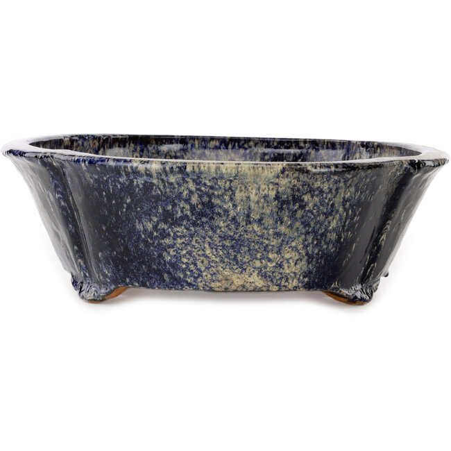 Mokko blue and beige bonsai pot by Shuhou - 536 x 456 x 140 mm