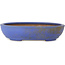 Vaso bonsai ovale blu di Seizan (Reihou, Kataoka Katsushi, forno del maestro Seizan) - 385 x 297 x 88 mm