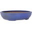 Oval blue bonsai pot by Seizan (Reihou, Kataoka Katsushi, master Seizan kiln) - 385 x 297 x 88 mm