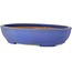 Oval blue bonsai pot by Seizan (Reihou, Kataoka Katsushi, master Seizan kiln) - 385 x 297 x 88 mm