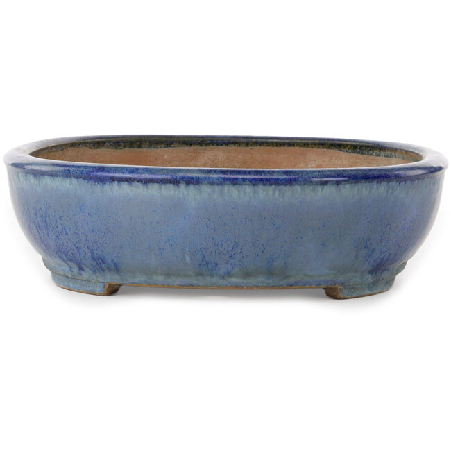 Ovaler blauer Bonsai-Topf von Yamafusa – 412 x 323 x 88 mm