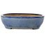 Oval blue bonsai pot by Yamafusa - 412 x 323 x 88 mm