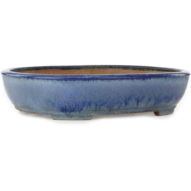 Vaso bonsai ovale blu di Yamafusa - 412 x 323 x 88 mm