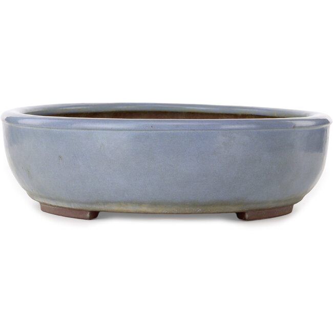 Pot à bonsaï ovale bleu de Yamaaki Toshio (troisième génération) - 473 x 405 x 120 mm