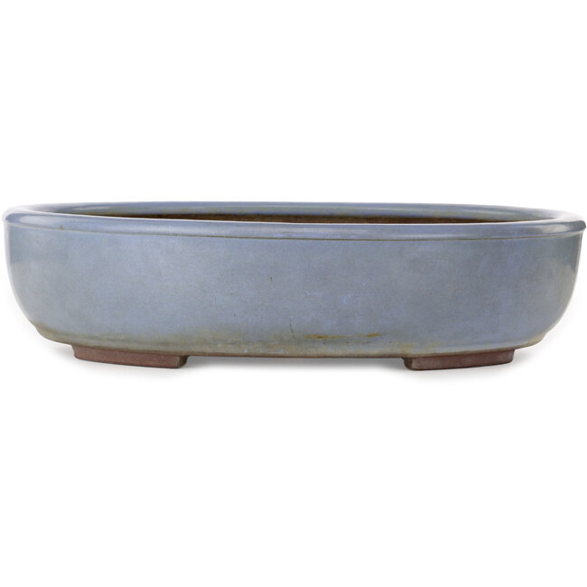Ovale blauwe bonsaipot van Yamaaki Toshio (derde generatie) - 473 x 405 x 120 mm