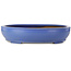 Ovale blauwe bonsaipot van Seizan (Reihou, Kataoka Katsushi, meester Seizan oven) - 500 x 410 x 110 mm