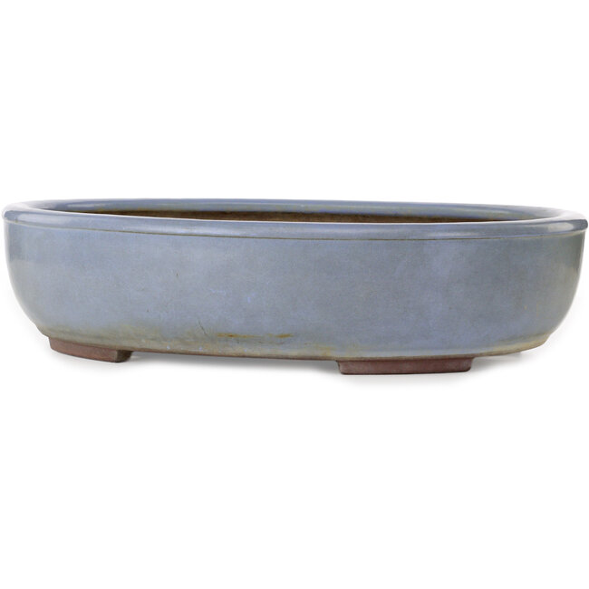 Pot à bonsaï ovale bleu de Yamaaki Toshio (troisième génération) - 473 x 405 x 120 mm