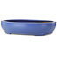 Oval blue bonsai pot by Seizan (Reihou, Kataoka Katsushi, master Seizan kiln) - 500 x 410 x 110 mm