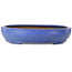 Pot à bonsaï ovale bleu par Seizan (Reihou, Kataoka Katsushi, maître four Seizan) - 500 x 410 x 110 mm