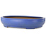 Maceta ovalada para bonsái azul de Seizan (Reihou, Kataoka Katsushi, maestro del horno Seizan) - 500 x 410 x 110 mm