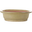 Pot à bonsaï ovale beige par Seizan (Reihou, Kataoka Katsushi, maître four Seizan) - 520 x 422 x 115 mm