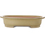 Oval beige bonsai pot by Seizan (Reihou, Kataoka Katsushi, master Seizan kiln) - 520 x 422 x 115 mm