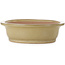 Oval beige bonsai pot by Seizan (Reihou, Kataoka Katsushi, master Seizan kiln) - 520 x 422 x 115 mm
