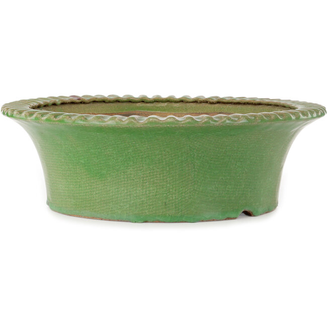 Vaso bonsai rotondo verde di Hattori - 445 x 445 x 140 mm