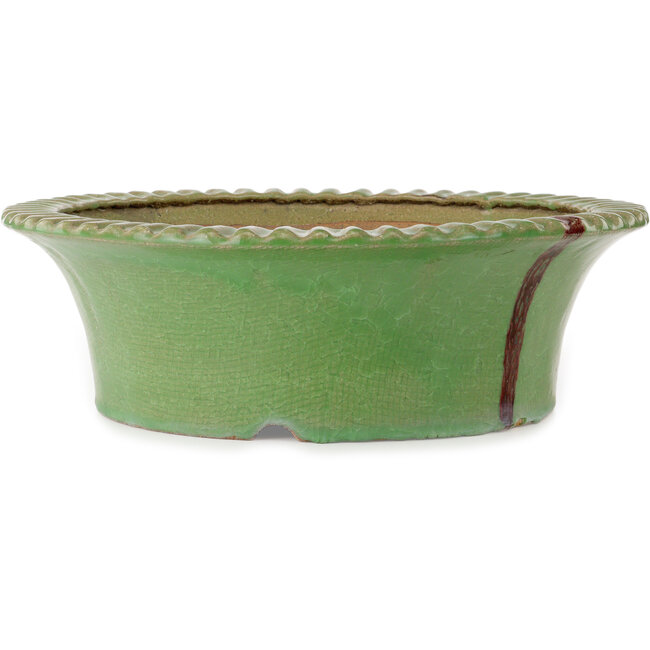 Vaso bonsai rotondo verde di Hattori - 445 x 445 x 140 mm