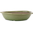 Round green bonsai pot by Seizan (Reihou, Kataoka Katsushi, master Seizan kiln) - 525 x 525 x 132 mm