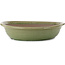 Round green bonsai pot by Seizan (Reihou, Kataoka Katsushi, master Seizan kiln) - 525 x 525 x 132 mm