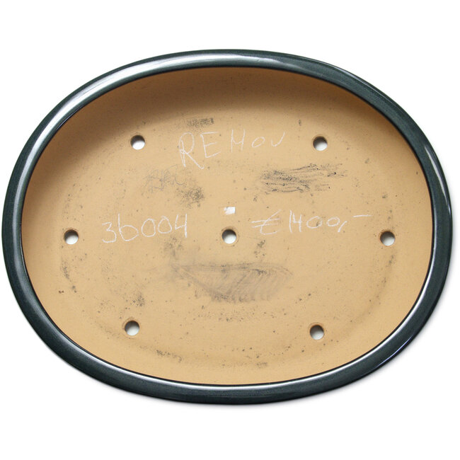 Ovale groene bonsaipot van Reihou (Bonsai Matsushita Hiroyuki of Mr. Matsushita Reiji Master) - 564 x 455 x 105 mm