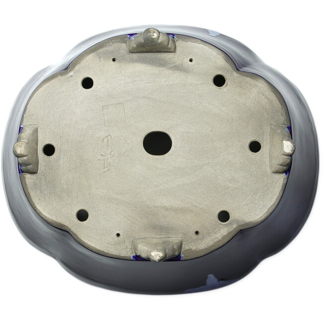 Maceta para bonsái azul Mokko de Terahata Satomi Mazan - 535 x 460 x 160 mm