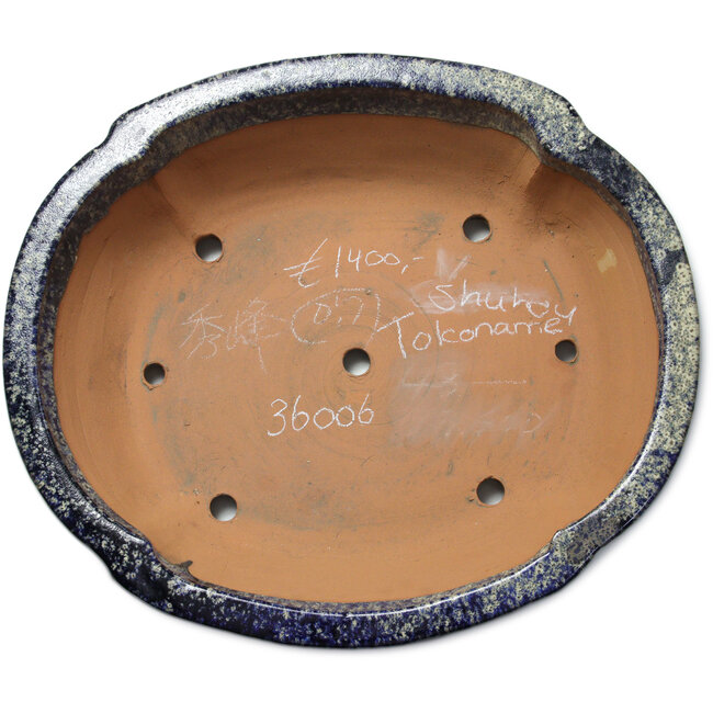 Maceta para bonsái Mokko azul y beige de Shuhou - 536 x 456 x 140 mm