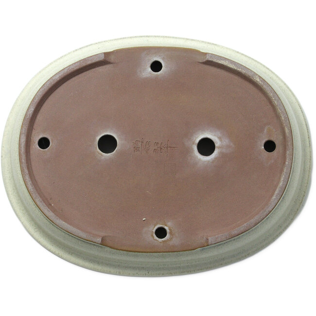 Ovaler, beigefarbener Bonsaitopf – 473 x 372 x 80 mm