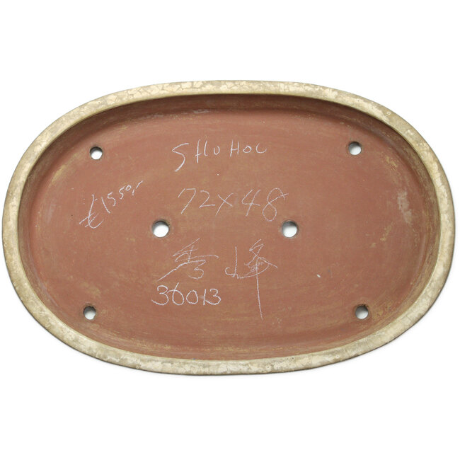 Vaso bonsai ovale beige di Shuhou - 732 x 483 x 80 mm