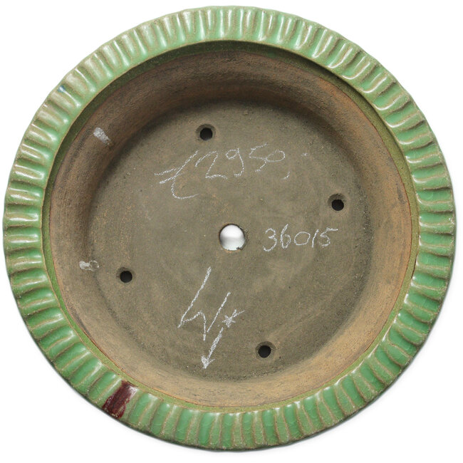 Ronde groene bonsaipot van Hattori - 445 x 445 x 140 mm