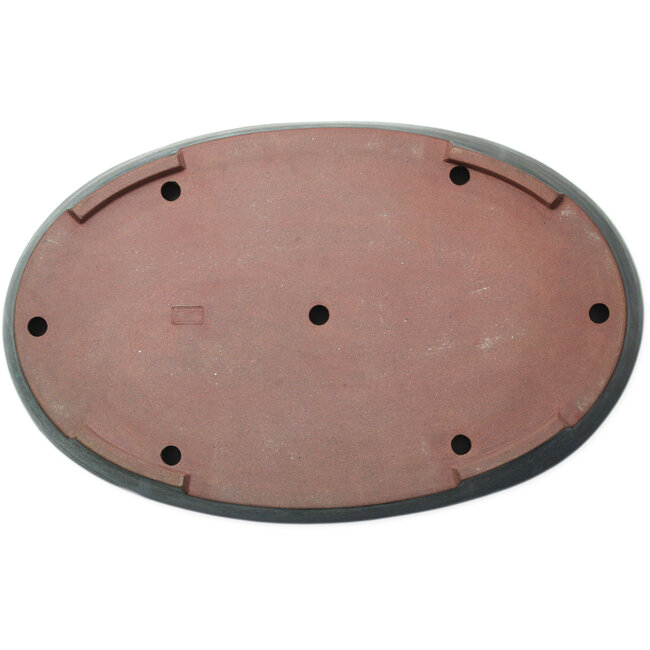 Oval blue bonsai pot by Seizan (Reihou, Kataoka Katsushi, master Seizan kiln) - 605 x 385 x 60 mm