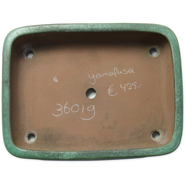 Rechthoekige groene bonsaipot van Yamafusa - 376 x 285 x 100 mm