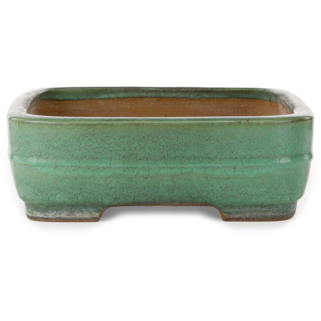 Rectangular green bonsai pot by Yamafusa - 376 x 285 x 100 mm