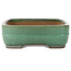 Pot à bonsaï rectangulaire vert de Yamafusa - 376 x 285 x 100 mm