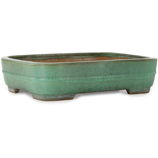 Rechthoekige groene bonsaipot van Yamafusa - 376 x 285 x 100 mm