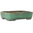 Pot à bonsaï rectangulaire vert de Yamafusa - 376 x 285 x 100 mm