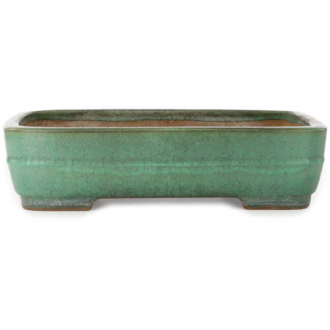 Vaso bonsai rettangolare verde di Yamafusa - 376 x 285 x 100 mm