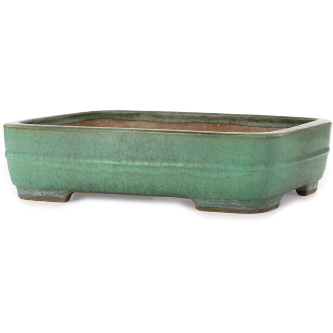 Vaso bonsai rettangolare verde di Yamafusa - 376 x 285 x 100 mm