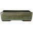 Maceta rectangular para bonsái verde de Seizan (Reihou, Kataoka Katsushi, maestro del horno Seizan) - 330 x 250 x 97 mm