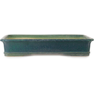 Shuuhou (Hidemi Kataoka) 560 mm rectangular green bonsai pot by Shuhou, Tokoname, Japan
