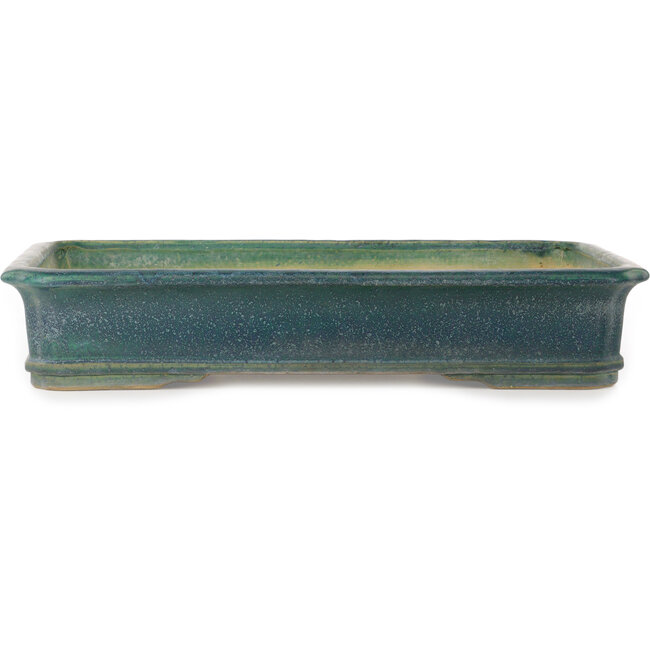 Rectangular green bonsai pot by Shuhou - 560 x 403 x 100 mm