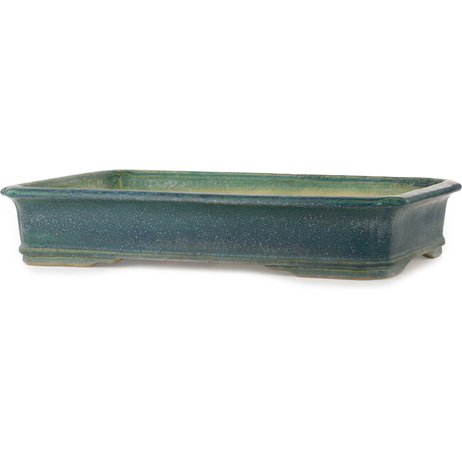 Rectangular green bonsai pot by Shuhou - 560 x 403 x 100 mm