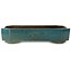 Rectangular green bonsai pot by Yamaaki Toshio (third generation) - 494 x 373 x 100 mm