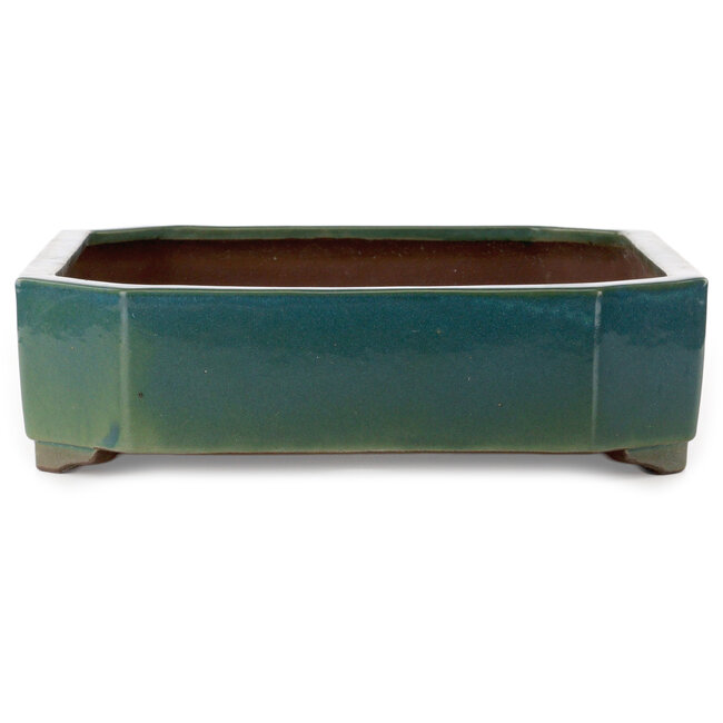 Rechthoekige groene bonsaipot van Yamaaki Toshio (derde generatie) - 494 x 373 x 100 mm