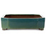 Rectangular green bonsai pot by Yamaaki Toshio (third generation) - 494 x 373 x 100 mm