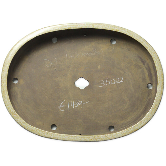 Ovale beige bonsaipot van Haru Matsu - 620 x 456 x 105 mm